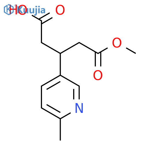 5-methoxy-3-(6-methylpyridin-3-yl)-5-oxopentanoic acid structure