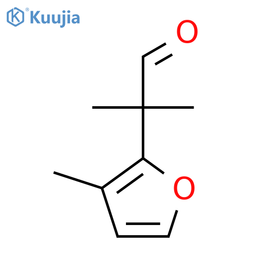2-methyl-2-(3-methylfuran-2-yl)propanal structure