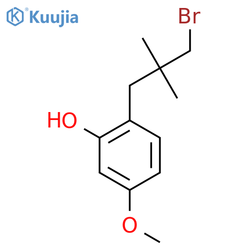 2-(3-bromo-2,2-dimethylpropyl)-5-methoxyphenol structure
