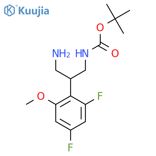 tert-butyl N-3-amino-2-(2,4-difluoro-6-methoxyphenyl)propylcarbamate structure