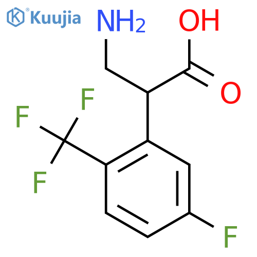 3-amino-2-5-fluoro-2-(trifluoromethyl)phenylpropanoic acid structure