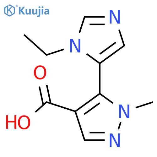 5-(1-ethyl-1H-imidazol-5-yl)-1-methyl-1H-pyrazole-4-carboxylic acid structure