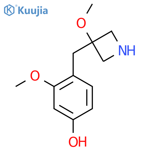 3-methoxy-4-(3-methoxyazetidin-3-yl)methylphenol structure