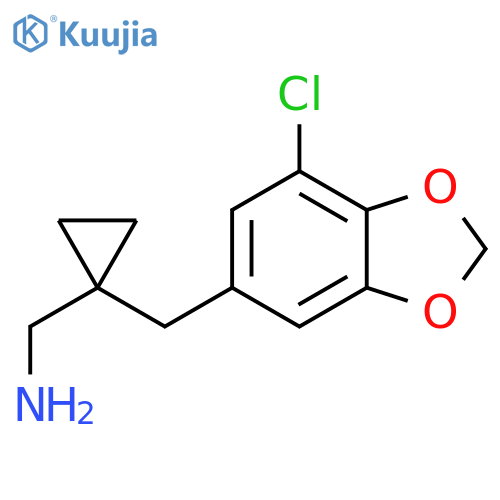 {1-(7-chloro-1,3-dioxaindan-5-yl)methylcyclopropyl}methanamine structure