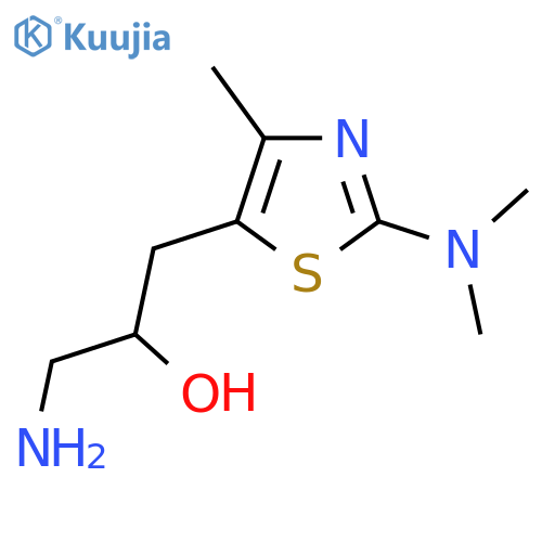 1-amino-3-2-(dimethylamino)-4-methyl-1,3-thiazol-5-ylpropan-2-ol structure
