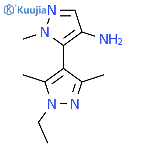 5-(1-ethyl-3,5-dimethyl-1H-pyrazol-4-yl)-1-methyl-1H-pyrazol-4-amine structure