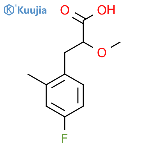 3-(4-fluoro-2-methylphenyl)-2-methoxypropanoic acid structure