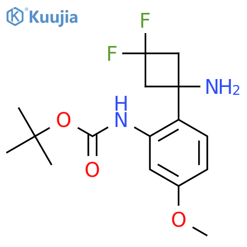 tert-butyl N-2-(1-amino-3,3-difluorocyclobutyl)-5-methoxyphenylcarbamate structure