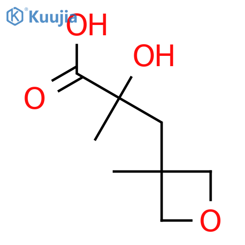 2-hydroxy-2-methyl-3-(3-methyloxetan-3-yl)propanoic acid structure