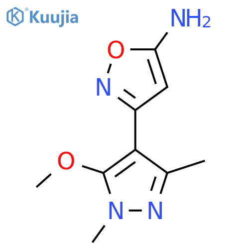3-(5-methoxy-1,3-dimethyl-1H-pyrazol-4-yl)-1,2-oxazol-5-amine structure