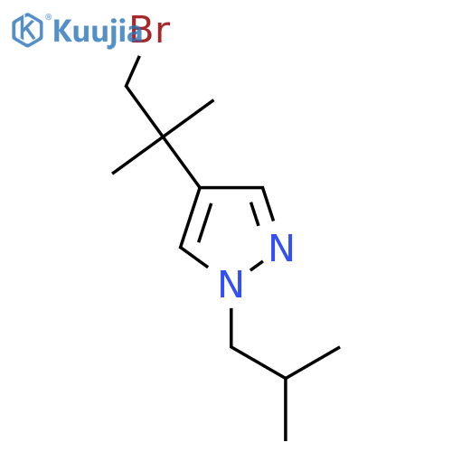 4-(1-bromo-2-methylpropan-2-yl)-1-(2-methylpropyl)-1H-pyrazole structure