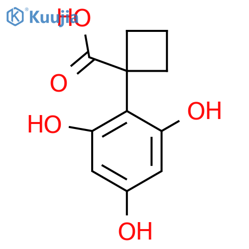 1-(2,4,6-trihydroxyphenyl)cyclobutane-1-carboxylic acid structure