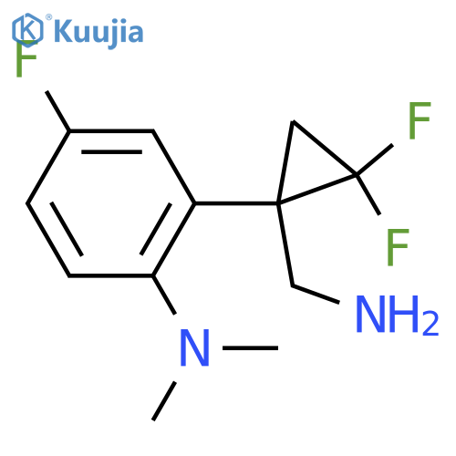 2-1-(aminomethyl)-2,2-difluorocyclopropyl-4-fluoro-N,N-dimethylaniline structure