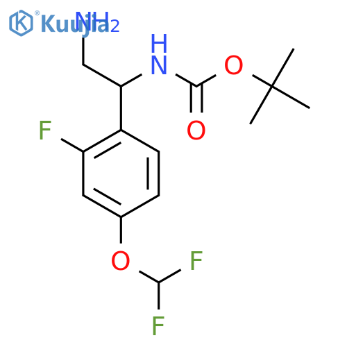 tert-butyl N-{2-amino-1-4-(difluoromethoxy)-2-fluorophenylethyl}carbamate structure