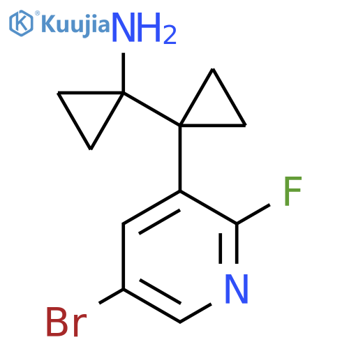 1-1-(5-bromo-2-fluoropyridin-3-yl)cyclopropylcyclopropan-1-amine structure