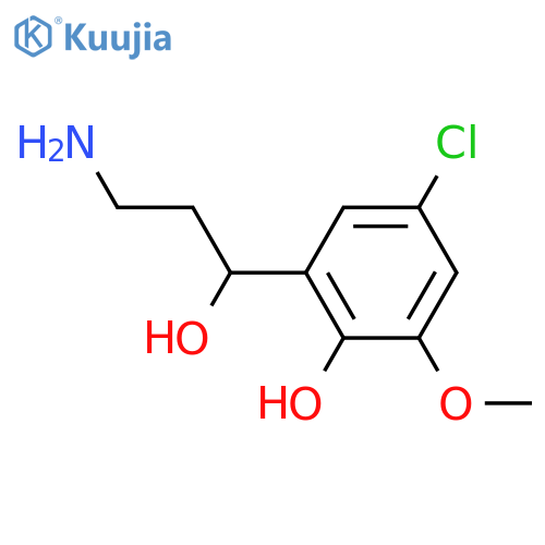 2-(3-amino-1-hydroxypropyl)-4-chloro-6-methoxyphenol structure