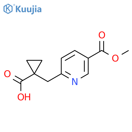 1-{5-(methoxycarbonyl)pyridin-2-ylmethyl}cyclopropane-1-carboxylic acid structure