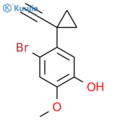 4-bromo-5-(1-ethynylcyclopropyl)-2-methoxyphenol structure