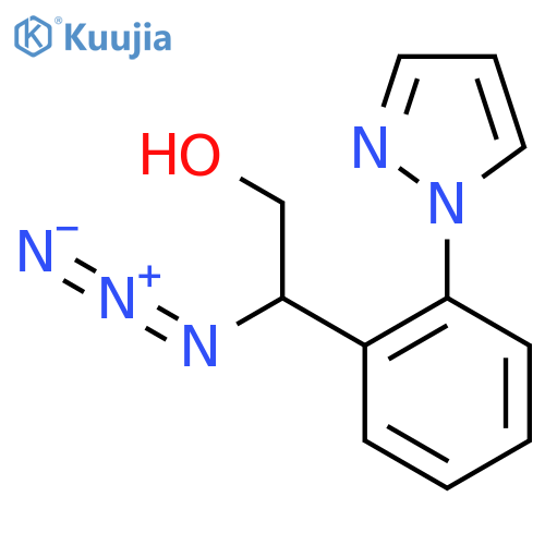 2-azido-2-2-(1H-pyrazol-1-yl)phenylethan-1-ol structure