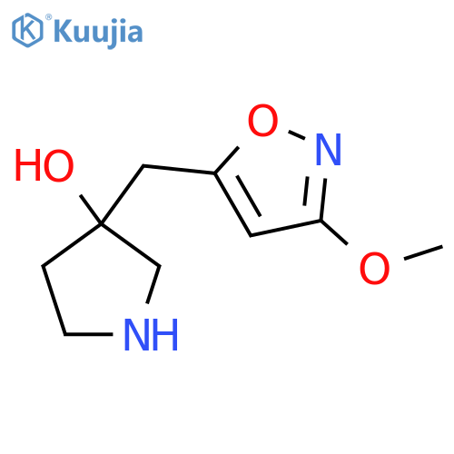 3-(3-methoxy-1,2-oxazol-5-yl)methylpyrrolidin-3-ol structure