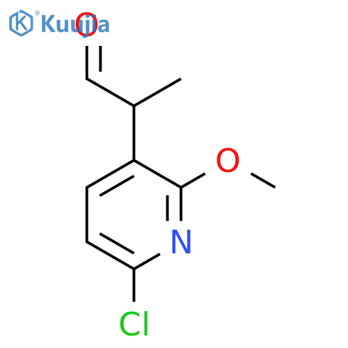 2-(6-chloro-2-methoxypyridin-3-yl)propanal structure