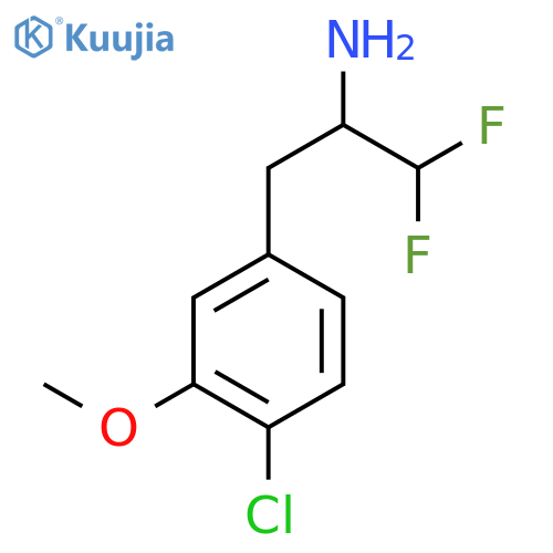 3-(4-chloro-3-methoxyphenyl)-1,1-difluoropropan-2-amine structure