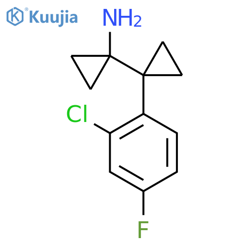 1-1-(2-chloro-4-fluorophenyl)cyclopropylcyclopropan-1-amine structure