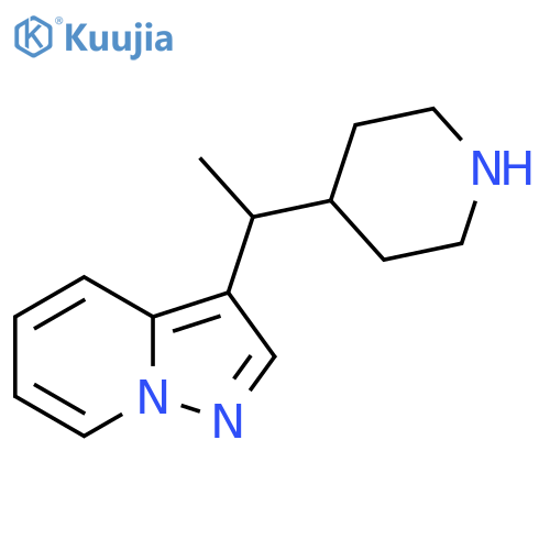 4-(1-{pyrazolo1,5-apyridin-3-yl}ethyl)piperidine structure