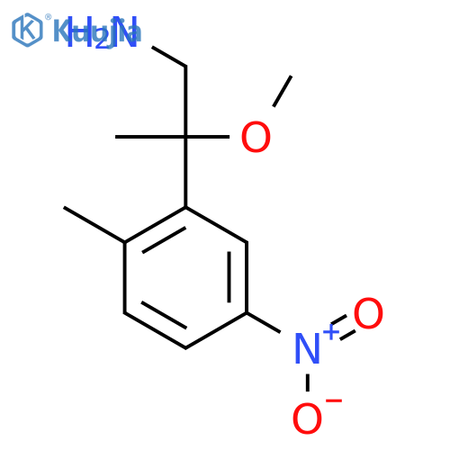 2-methoxy-2-(2-methyl-5-nitrophenyl)propan-1-amine structure