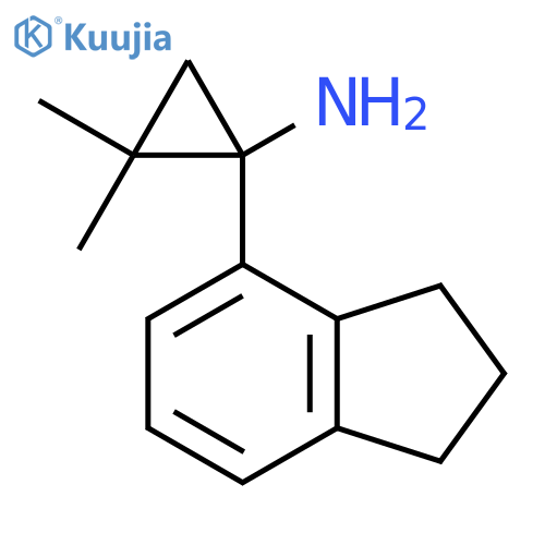 1-(2,3-dihydro-1H-inden-4-yl)-2,2-dimethylcyclopropan-1-amine structure