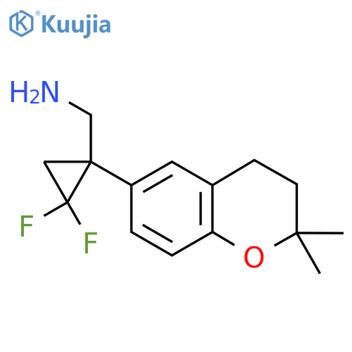 1-(2,2-dimethyl-3,4-dihydro-2H-1-benzopyran-6-yl)-2,2-difluorocyclopropylmethanamine structure