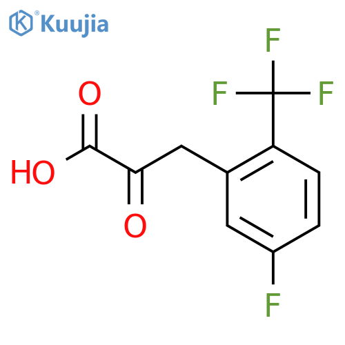 3-5-fluoro-2-(trifluoromethyl)phenyl-2-oxopropanoic acid structure