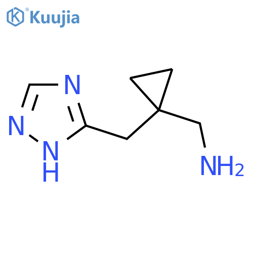 {1-(1H-1,2,4-triazol-3-yl)methylcyclopropyl}methanamine structure