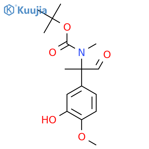 tert-butyl N-2-(3-hydroxy-4-methoxyphenyl)-1-oxopropan-2-yl-N-methylcarbamate structure