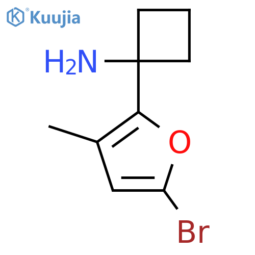 1-(5-bromo-3-methylfuran-2-yl)cyclobutan-1-amine structure