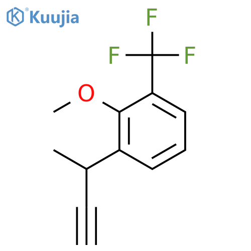 1-(but-3-yn-2-yl)-2-methoxy-3-(trifluoromethyl)benzene structure