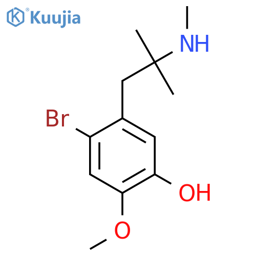 4-bromo-2-methoxy-5-2-methyl-2-(methylamino)propylphenol structure