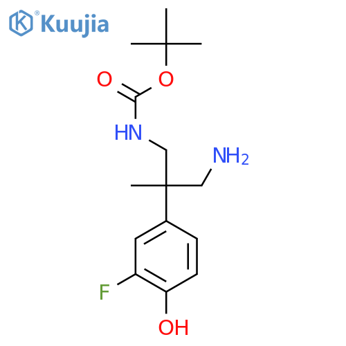tert-butyl N-3-amino-2-(3-fluoro-4-hydroxyphenyl)-2-methylpropylcarbamate structure