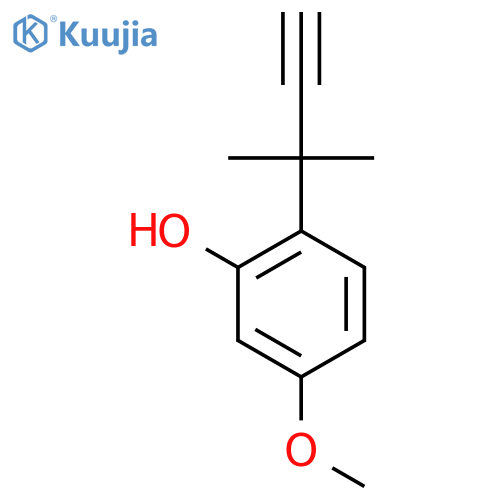 5-methoxy-2-(2-methylbut-3-yn-2-yl)phenol structure