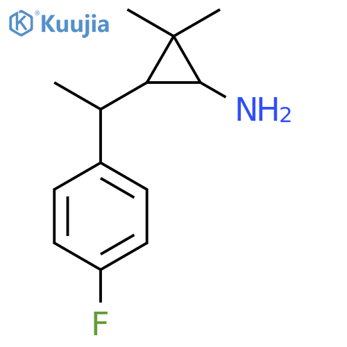3-1-(4-fluorophenyl)ethyl-2,2-dimethylcyclopropan-1-amine structure