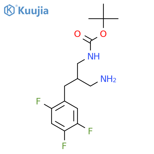 tert-butyl N-{3-amino-2-(2,4,5-trifluorophenyl)methylpropyl}carbamate structure