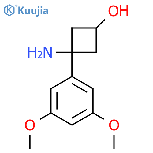 3-amino-3-(3,5-dimethoxyphenyl)cyclobutan-1-ol structure