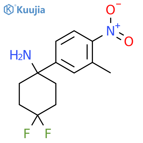 4,4-difluoro-1-(3-methyl-4-nitrophenyl)cyclohexan-1-amine structure