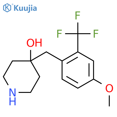 4-{4-methoxy-2-(trifluoromethyl)phenylmethyl}piperidin-4-ol structure