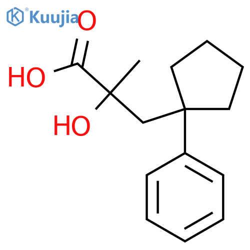 2-hydroxy-2-methyl-3-(1-phenylcyclopentyl)propanoic acid structure