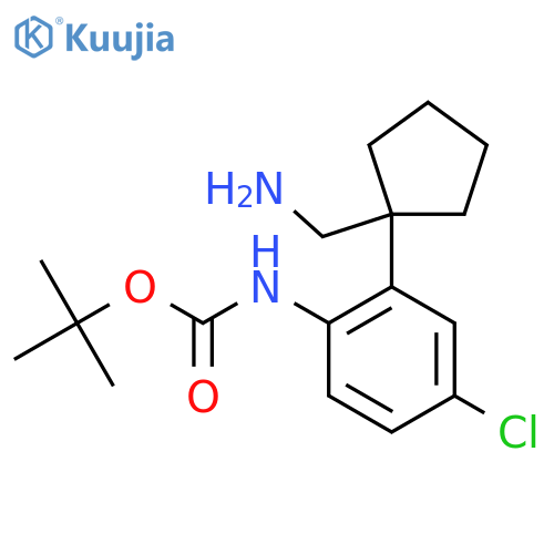 tert-butyl N-{2-1-(aminomethyl)cyclopentyl-4-chlorophenyl}carbamate structure