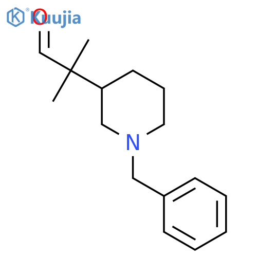 2-(1-benzylpiperidin-3-yl)-2-methylpropanal structure