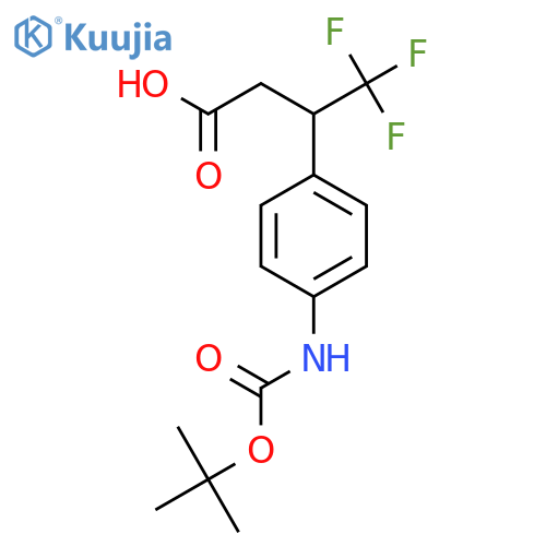 3-(4-{(tert-butoxy)carbonylamino}phenyl)-4,4,4-trifluorobutanoic acid structure