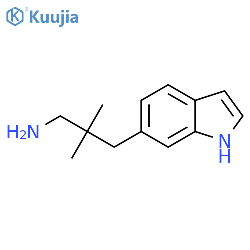 3-(1H-indol-6-yl)-2,2-dimethylpropan-1-amine structure