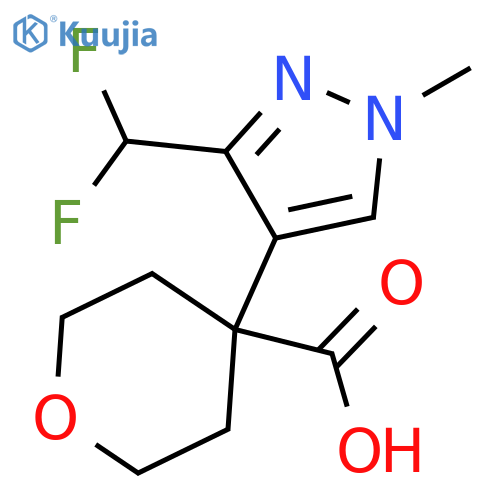 4-3-(difluoromethyl)-1-methyl-1H-pyrazol-4-yloxane-4-carboxylic acid structure